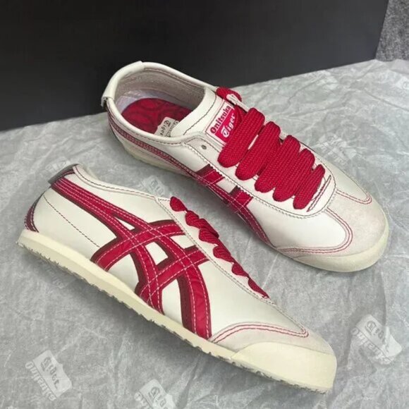 Asics Shoes - 💥 Onitsuka Tiger Mexico  Trainers White Red Asics Leather 💥